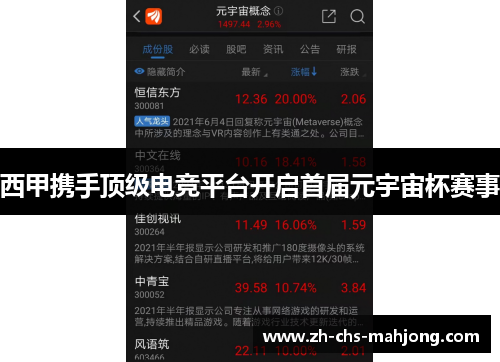 西甲携手顶级电竞平台开启首届元宇宙杯赛事